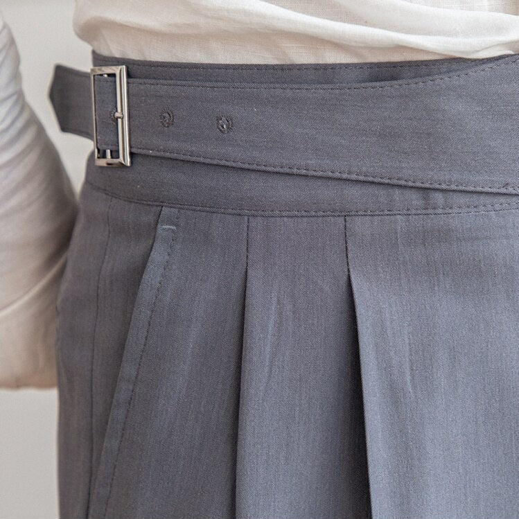 Pantalon Homme Taille Haute – Fermeture à Boucle Classique