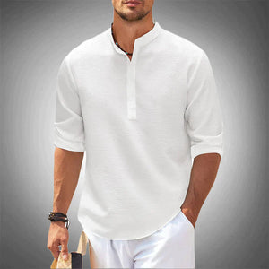 Chemise Homme Bleu Taille M Coton Élégante-1