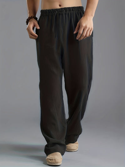Variant image for Pantalon en Lin Homme Beige Taille M Respirant-1