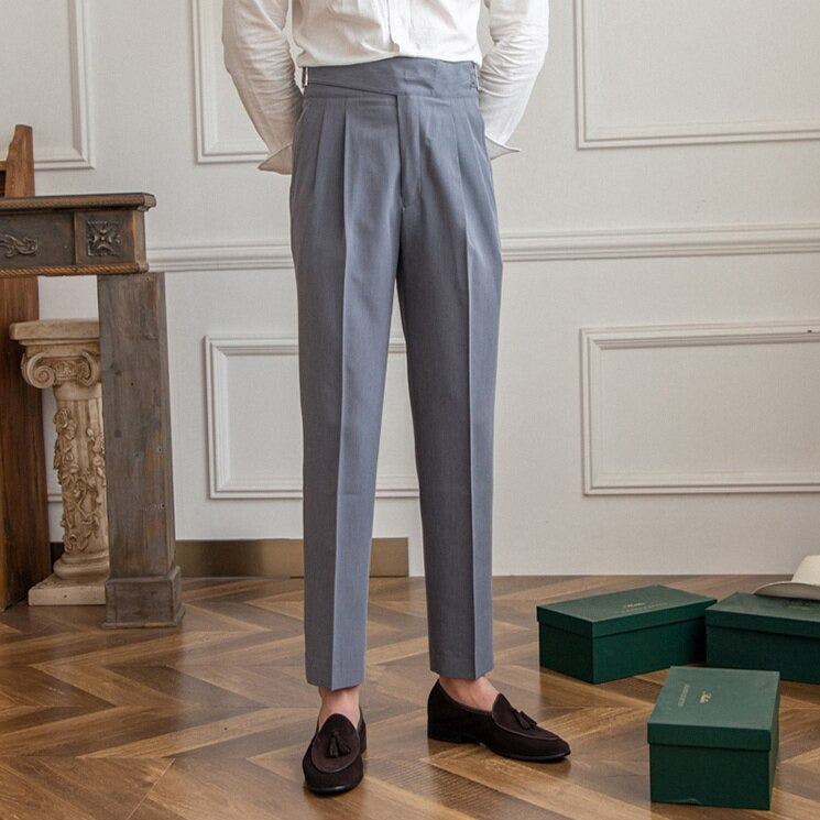 Pantalon Homme Taille Haute – Fermeture à Boucle Classique
