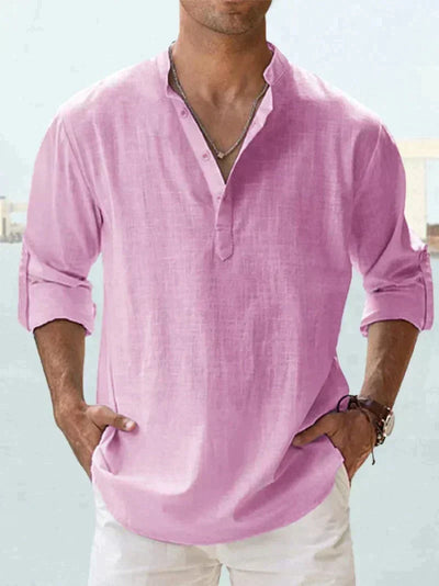 Chemise en lin bleu marine pour homme – Légère, respirante et idéale pour l'été