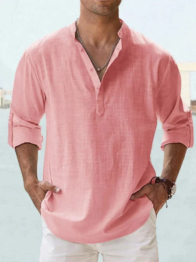 Chemise en lin bleu marine pour homme – Légère, respirante et idéale pour l'été