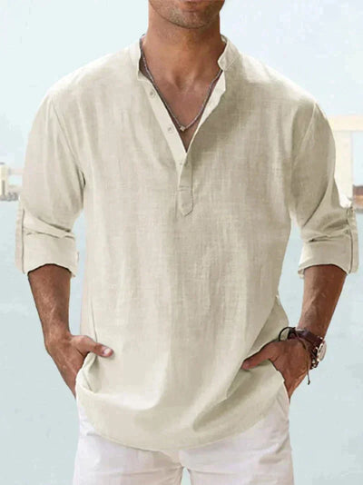Chemise en lin bleu marine pour homme – Légère, respirante et idéale pour l'été