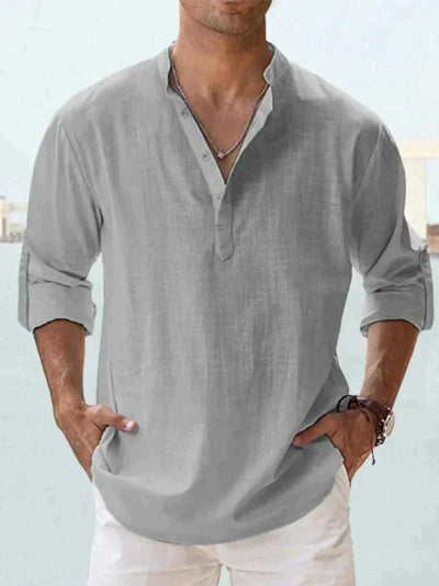 Chemise en lin bleu marine pour homme – Légère, respirante et idéale pour l'été