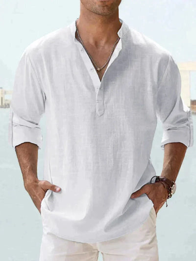 Chemise en lin bleu marine pour homme – Légère, respirante et idéale pour l'été