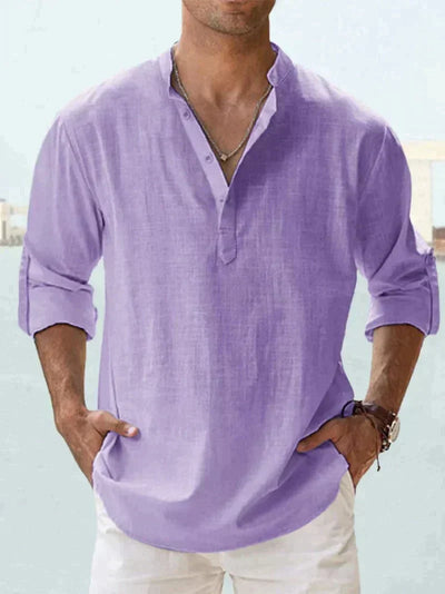 Chemise en lin bleu marine pour homme – Légère, respirante et idéale pour l'été