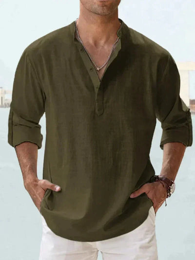 Chemise en lin bleu marine pour homme – Légère, respirante et idéale pour l'été