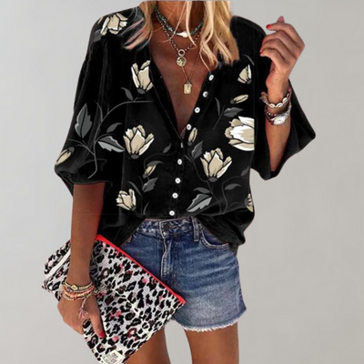 Noelle femme blouse d'été – imprimé floral élégant et frais