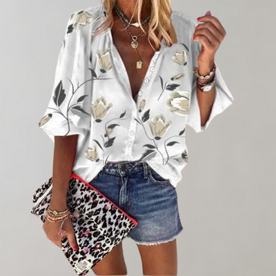 Noelle femme blouse d'été – imprimé floral élégant et frais