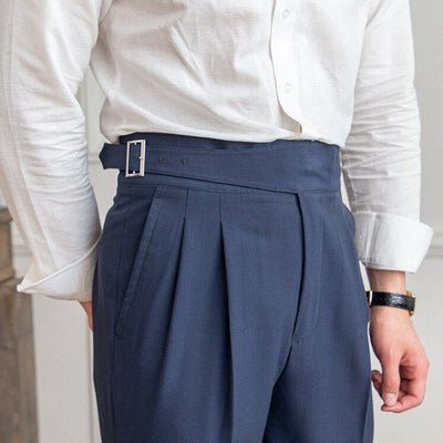Pantalon Homme Taille Haute – Fermeture à Boucle Classique