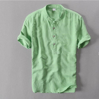 Chemise en Lin Coton Antonios à Manches Courtes