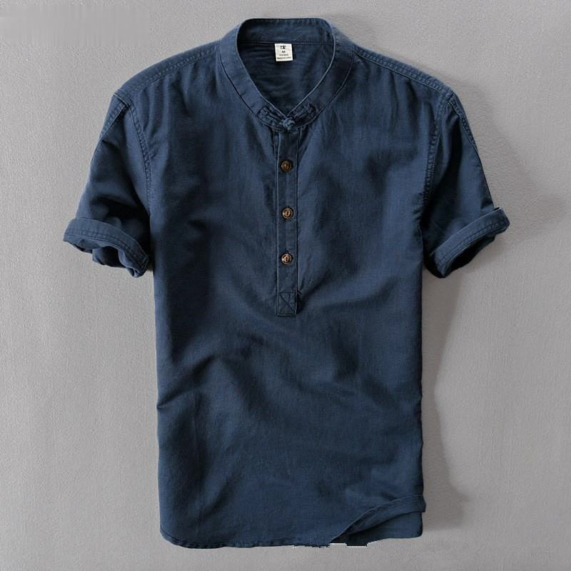 Chemise en Lin Coton Antonios à Manches Courtes