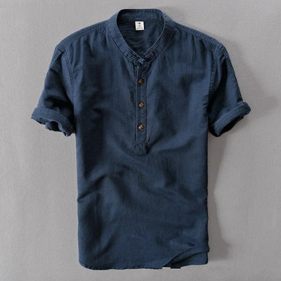 Chemise en Lin Coton Antonios à Manches Courtes