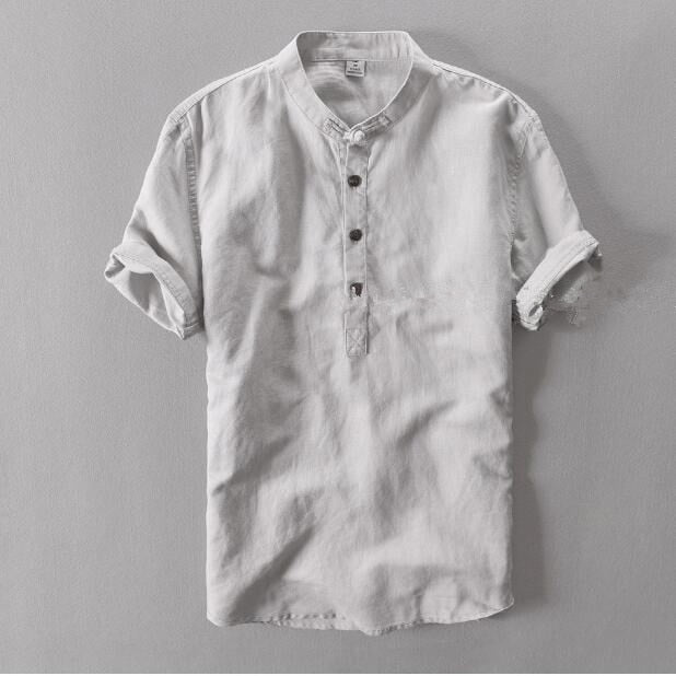 Chemise en Lin Coton Antonios à Manches Courtes