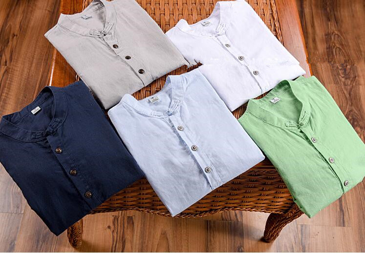 Chemise en Lin Coton Antonios à Manches Courtes