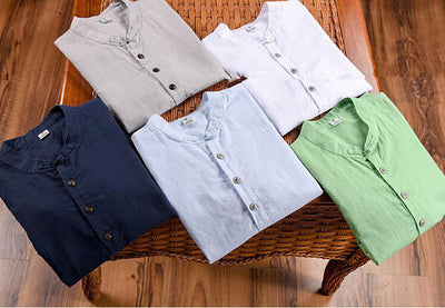 Chemise en Lin Coton Antonios à Manches Courtes