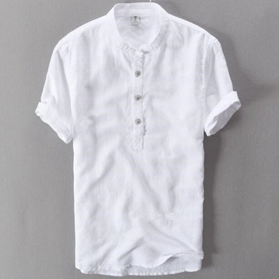 Chemise en Lin Coton Antonios à Manches Courtes