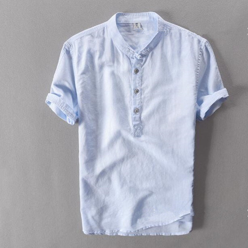 Chemise en Lin Coton Antonios à Manches Courtes