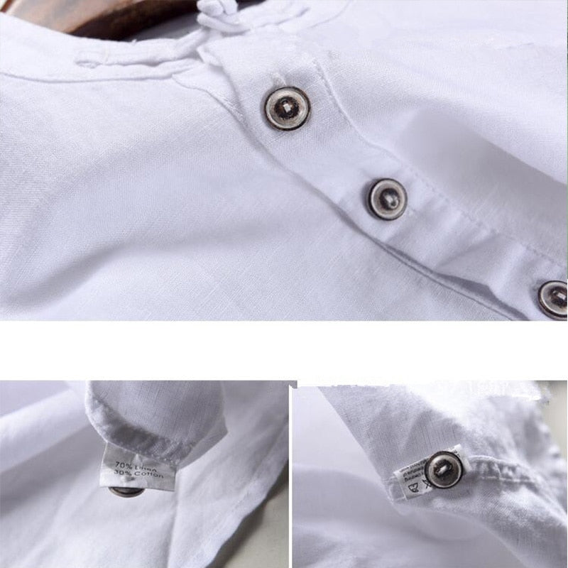 Chemise en Lin Coton Antonios à Manches Courtes