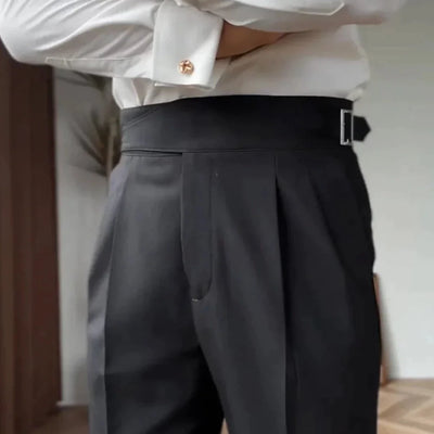 Pantalon Homme Taille Haute – Fermeture à Boucle Classique