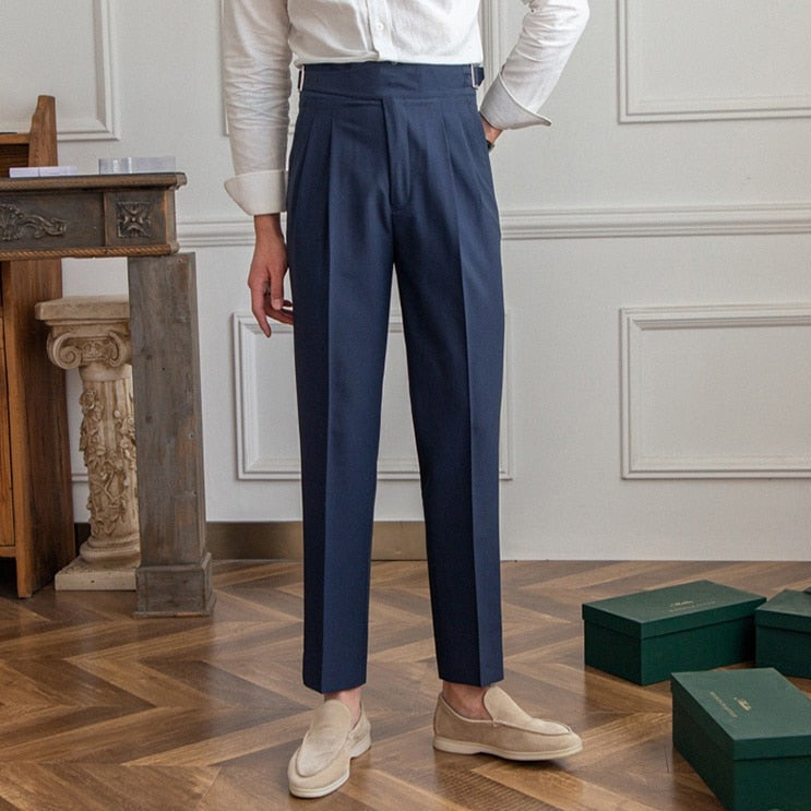Pantalon Homme Taille Haute – Fermeture à Boucle Classique
