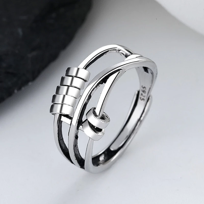 Bague Femme Argent Sterling Taille Réglable Anti-Stress-2