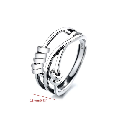Bague Femme Argent Sterling Taille Réglable Anti-Stress-4