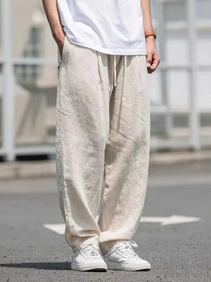 Pantalon en lin ample pour hommes-1