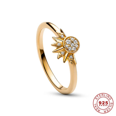 Bague Femme Argentée Taille 5 à 9 Cristal Étoilé 925-3