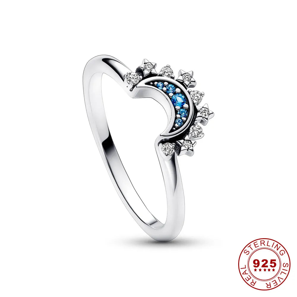 Bague Femme Argentée Taille 5 à 9 Cristal Étoilé 925-4