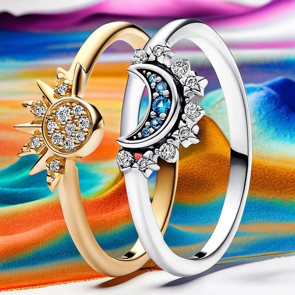 Bague Femme Argentée Taille 5 à 9 Cristal Étoilé 925-5