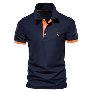 Polo Homme Bleu Taille M Coton Manche Courte Élégant et Confortable-1