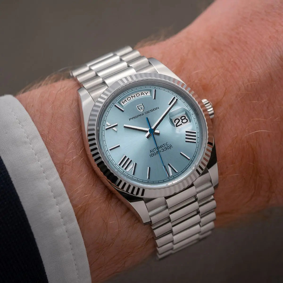 Luxury Men's Automatic Watch - acier inoxydable, auto-évacuation, fonction de calendrier - style pour chaque occasion-3