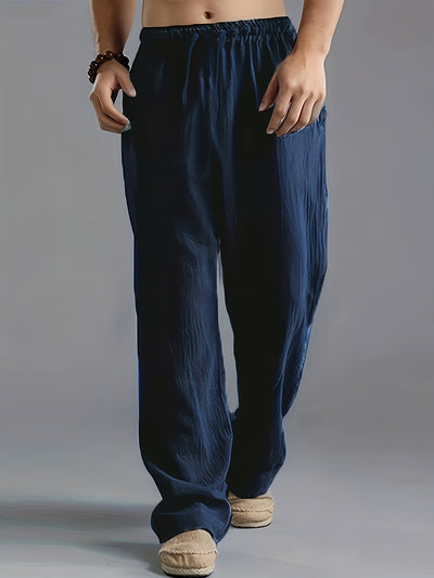 Variant image for Pantalon en Lin Homme Beige Taille M Respirant-9