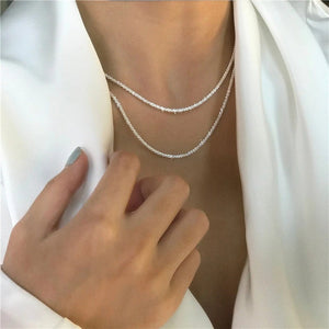 Collier Femme Argent 925 Étoiles Taille S et L-1