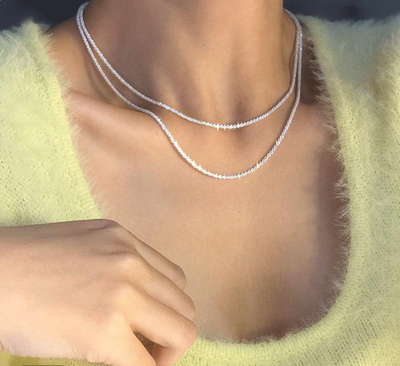 Collier Femme Argent 925 Étoiles Taille S et L-5