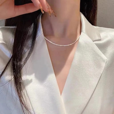 Ensemble en argent de collier léger étoilé-4