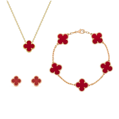 Variant image for Ensemble de Bijoux Femme Trèfle Argent Taille Unique Acier Inoxydable-3