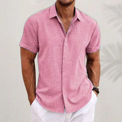 Variant image for Chemise Homme Boutonnée Bleu Taille M Coton Manches Courtes-31
