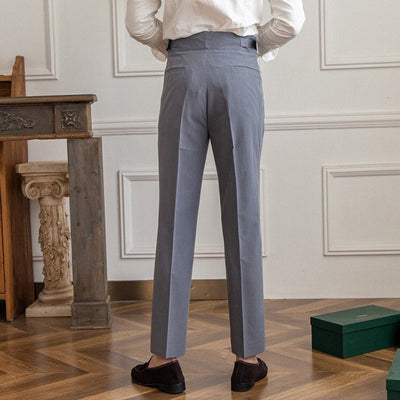 Pantalon Homme Taille Haute – Fermeture à Boucle Classique