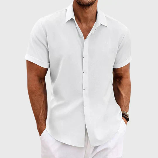 Variant image for Chemise Homme Boutonnée Bleu Taille M Coton Manches Courtes-43