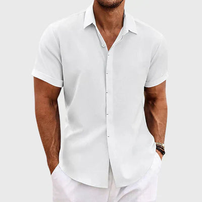 Variant image for Chemise Homme Boutonnée Bleu Taille M Coton Manches Courtes-43
